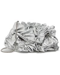 Dries Van Noten - Ruffled Crinkled Metallic Leather Clutch - Lyst