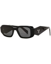 Prada - Rectangle-frame Sunglasses , Designer-stamped Wide Arms, 100% Uv Protection - Lyst