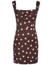 Rebecca Vallance - Vivanne Polka-Dot Slubbed-Poplin Mini Dress - Lyst