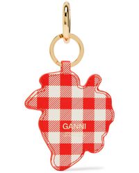 Ganni Western Boot Leather Keyring in Red | Lyst UK