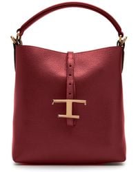 Tod's - T-Plaque Leather Top Handle Bag - Lyst