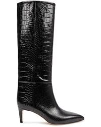 Paris Texas - 60 Crocodile-Effect Leather Knee-High Boots - Lyst