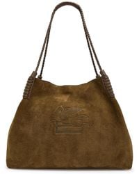 Etro - Libra Large Leather And Suede Tote - Lyst
