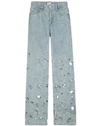 Alice + Olivia - Chic Embroidered Cut-Out Wide-Leg Jeans - Lyst