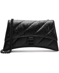 Balenciaga - Crush Quilted Leather Wallet-on-chain - Lyst