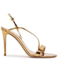Gianvito Rossi - Manhattan 95 Metallic Leather Sandals - Lyst