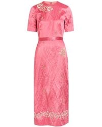 Erdem - Embellished Satin Midi Dress - Lyst