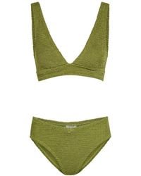Hunza G - Angel V-Neck Crinkle Bikini - Lyst
