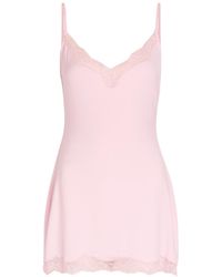 Skims - Lace-Trim Stretch-Modal Mini Dress - Lyst
