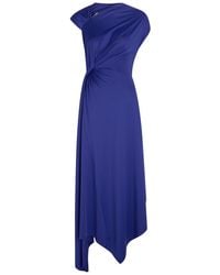 Victoria Beckham - Asymmetric Stretch-Jersey Midi Dress - Lyst
