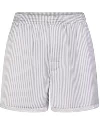 Skims - Lace-Trim Woven Shine Boxer Shorts - Lyst