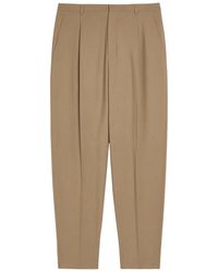 Saint Laurent - Belted Wool And Mohair-Blend Trousers - Lyst