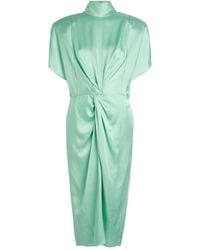 Stella McCartney - Twisted Satin Midi Dress - Lyst