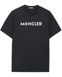 Moncler - Logo-Print And Appliquéd Cotton T-Shirt - Lyst