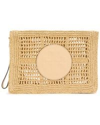 Tory Burch - Ella Raffia Clutch - Lyst