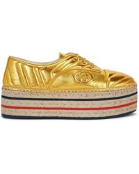 gucci gold espadrilles