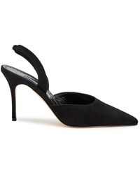 Manolo Blahnik - Borelapla 90 Suede Slingback Pumps - Lyst
