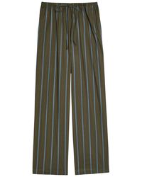 STAUD - Mateo Striped Stretch-Cotton Poplin Trousers - Lyst