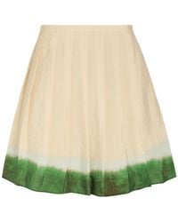 Vince - Dip-Dye Pleated Woven Mini Skirt - Lyst