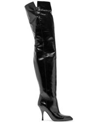 KHAITE - Colt 100 Glossed Leather Over-The-Knee Boots - Lyst