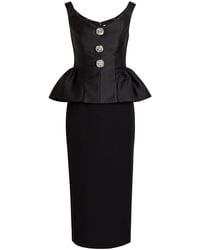 Roland Mouret - Crystal-Embellished Taffeta And Crepe Midi Dress - Lyst