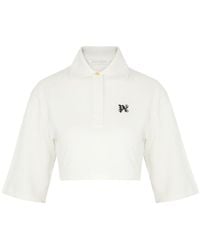 Palm Angels - Logo Cropped Piqué Cotton Polo Shirt - Lyst