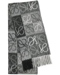 Loewe - Anagram-Intarsia Wool And Cashmere-Blend Scarf - Lyst