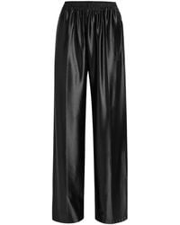 T By Alexander Wang - Relaxed Logo-Embroidered Satin Track Pants - Lyst