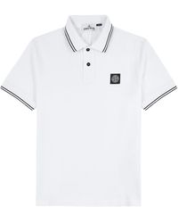 Stone Island - Piqué Cotton Polo Shirt - Lyst