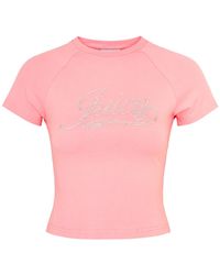 Juicy Couture - Retro Logo-Embellished Cotton T-Shirt - Lyst