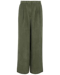 Eileen Fisher - Pleated Wide-Leg Jersey Trousers - Lyst