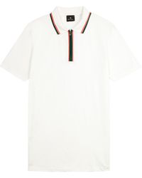 PS by Paul Smith - Stripe-trimmed Stretch-cotton Polo Shirt - Lyst