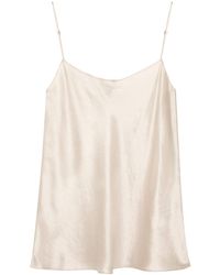 Vince - Ivory Hammered Satin Top - Lyst