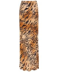 Never Fully Dressed - Dorris Tiger-Print Chiffon Maxi Skirt - Lyst