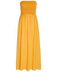 Faithfull the Brand - Orla Strapless Stretch-Cotton Midi Dress - Lyst