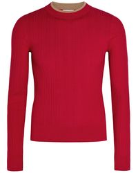 Dries Van Noten - Motif Layered-Neck Ribbed Wool Jumper - Lyst