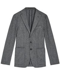 Jigsaw Stretch Wool Two Button Jacket Mens New Blue Navy