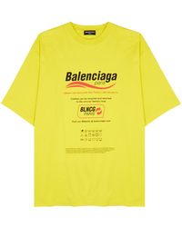 Balenciaga Neon Yellow Cotton T-shirt 