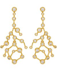 Alexis - Asterales Crystal-Embellished 14Kt-Plated Drop Earrings - Lyst