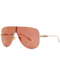 Gucci - gg-monogrammed Mask Sunglasses - Lyst