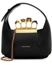 Alexander McQueen - The Jewelled Hobo Mini Leather Top Handle Bag - Lyst