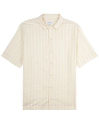 Sunspel - Striped Embroidered Cotton Shirt - Lyst