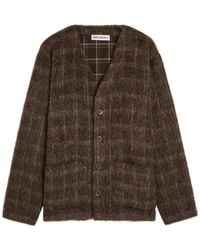 Our Legacy - Checked Brushed Wool-Blend Cardigan - Lyst