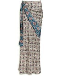 Rabanne - Paisley Satin Maxi Skirt - Lyst
