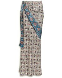 Rabanne - Paisley Satin Maxi Skirt - Lyst