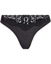 Skims - Stretch-Jersey Lace Trim Thong - Lyst