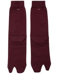 Maison Margiela - Tabi Ribbed-Knit Wool-Blend Socks - Lyst