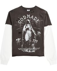 God Made - Heavenly Trials Layered Printed Cotton Top - Lyst