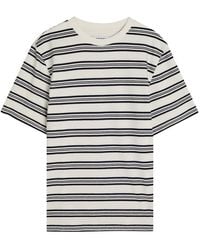 Wax London - Dean Striped Textured Cotton T-Shirt - Lyst