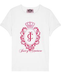 Juicy Couture - Heritage Crest Logo Stretch-cotton T-shirt - Lyst